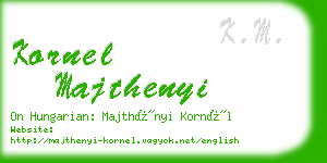 kornel majthenyi business card